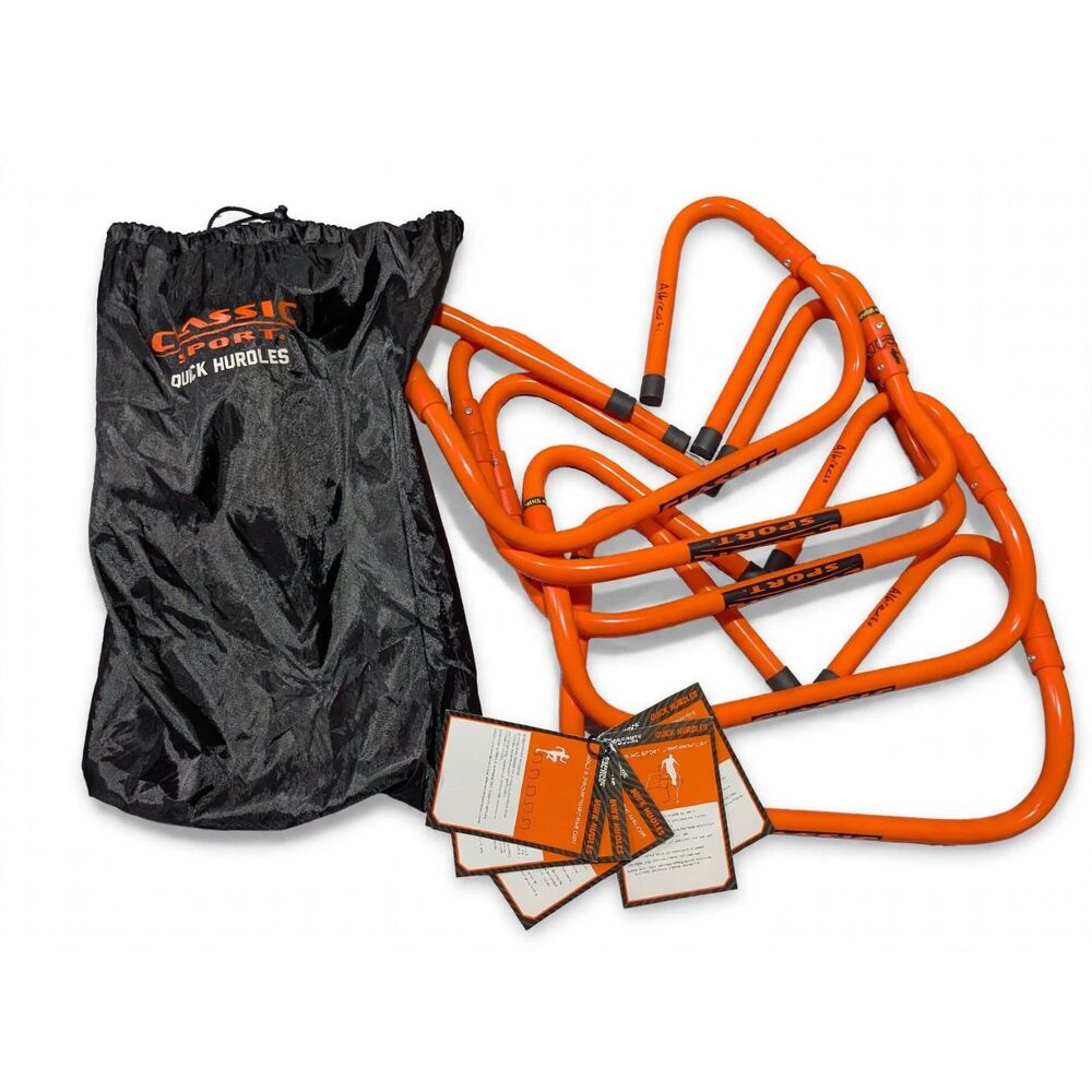 Classic Sport Quick Hurdles 5-Pack 12" Orange Agility Hurdles w/Bag Used